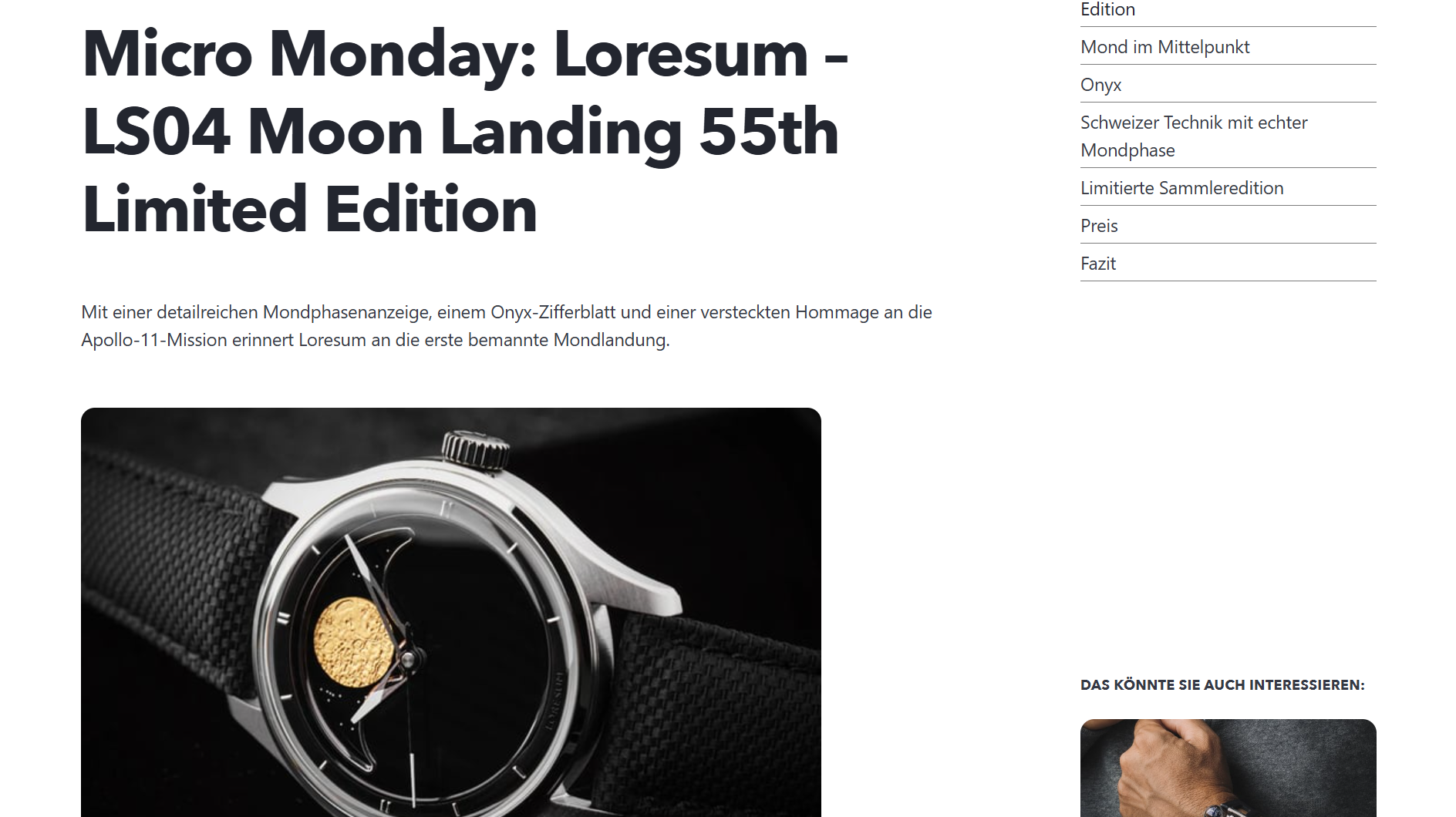 Moon Landing 55th LE featured by WatchTime Germany
