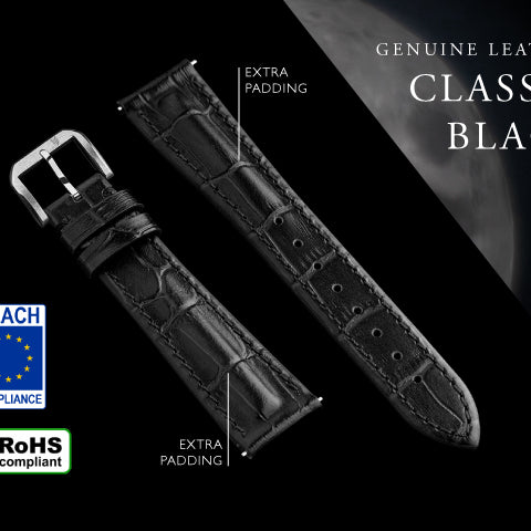 20mm classic black strap with extra padding