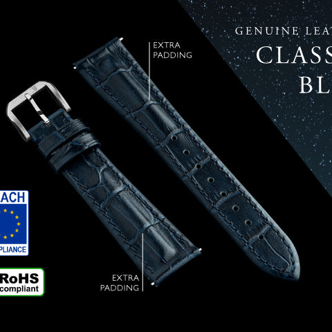 20mm classic blue strap with extra padding