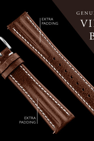 20mm vintage brown strap with extra padding
