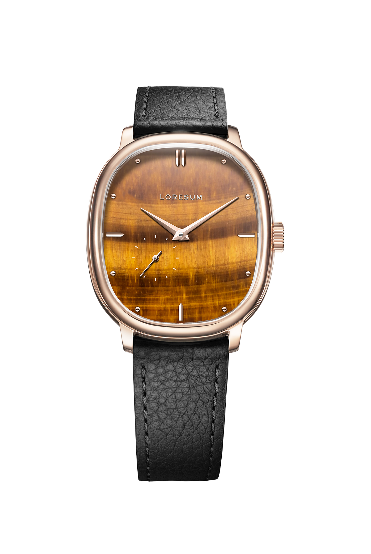 LS06 - Tiger's eye - Rose-gold plated front view