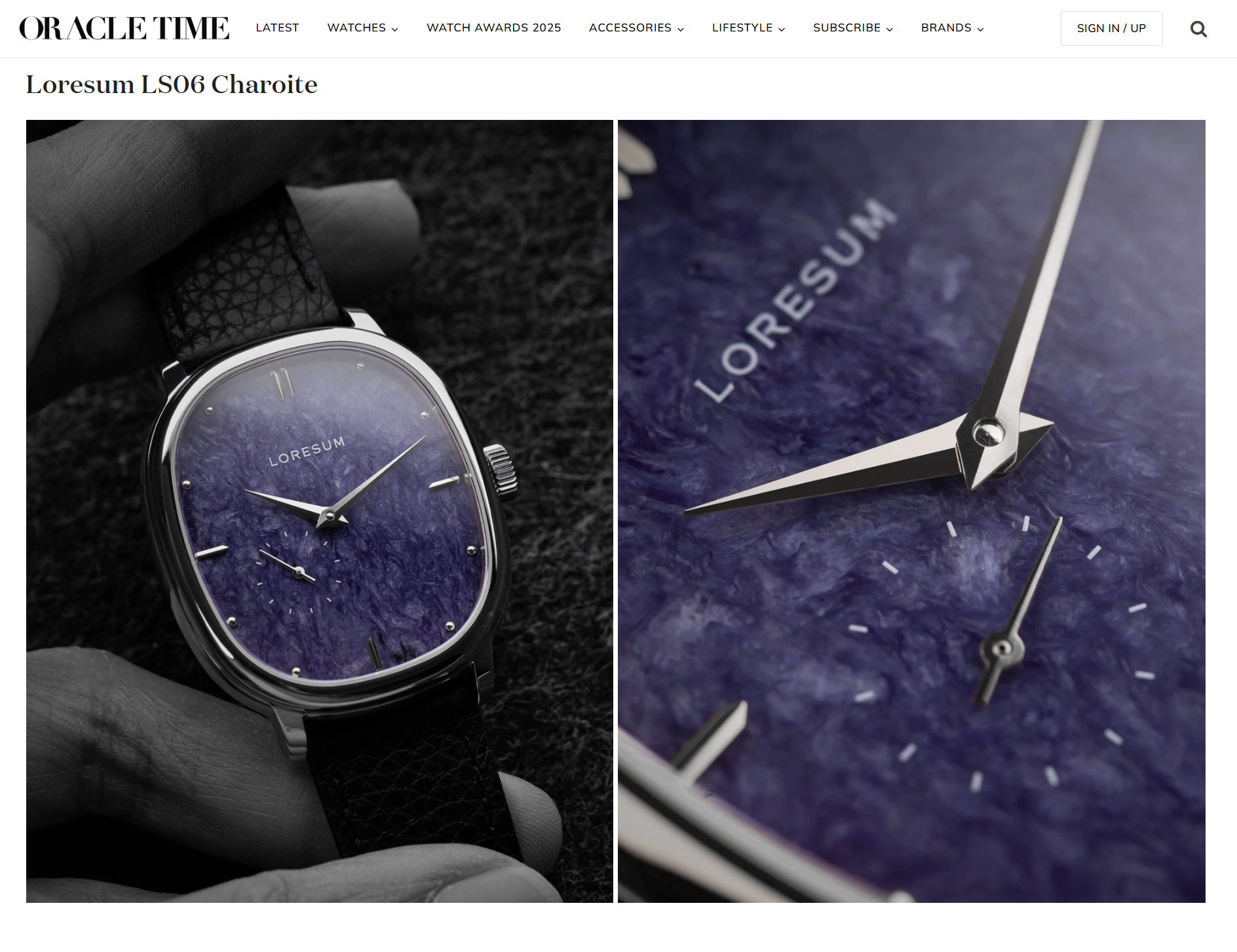 LS06 - Charoite featured by Oracle Time