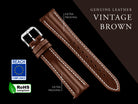 20mm vintage brown strap with extra padding