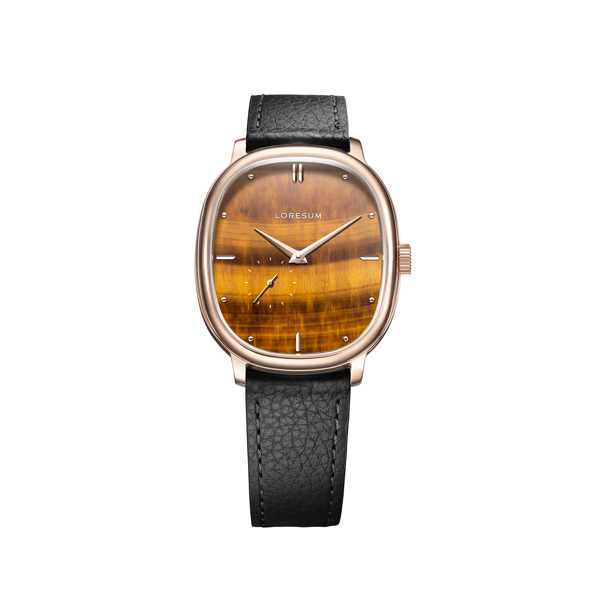 LS06 - Tiger's eye - Rose-gold plated front view