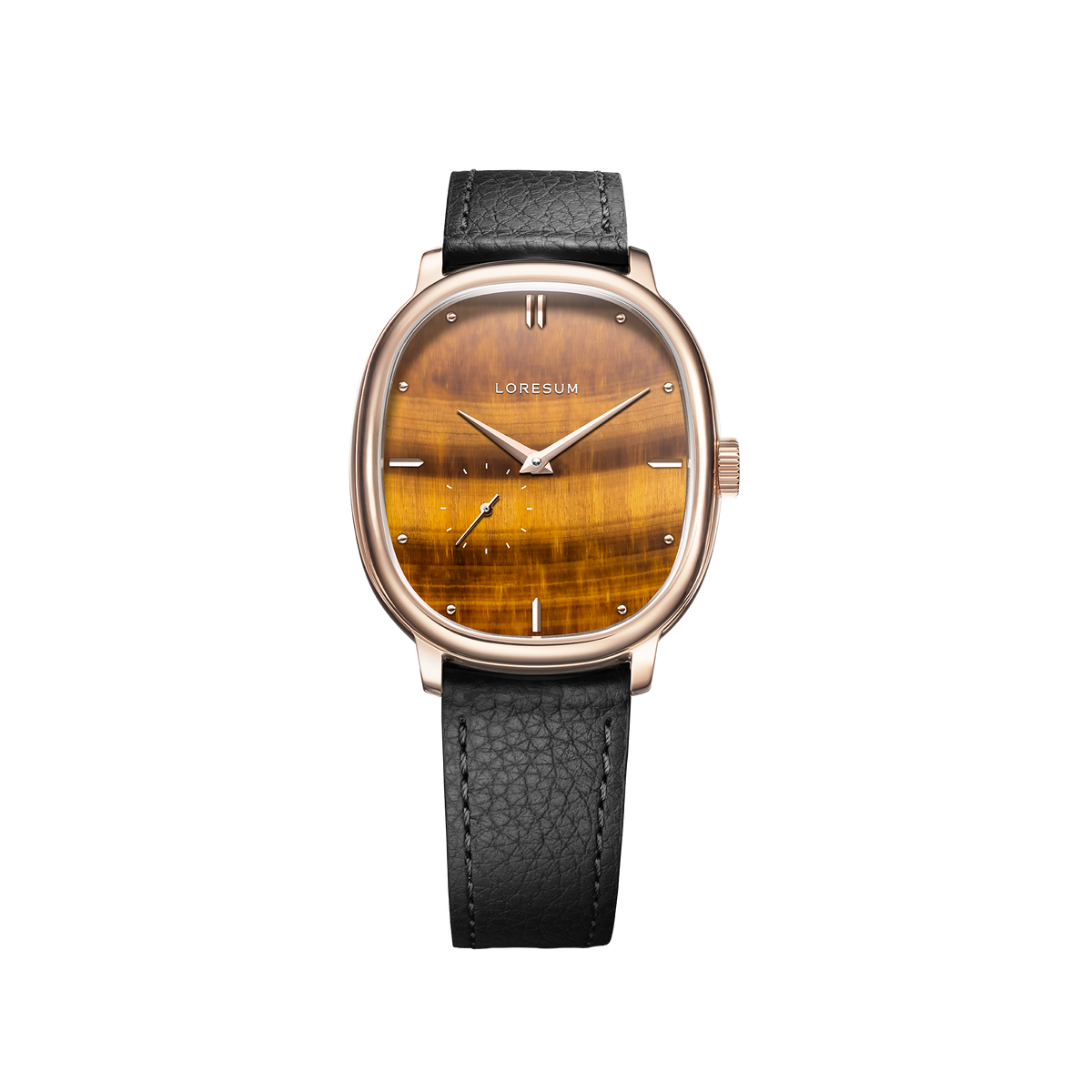 LS06 - Tiger's eye - Rose-gold plated front view