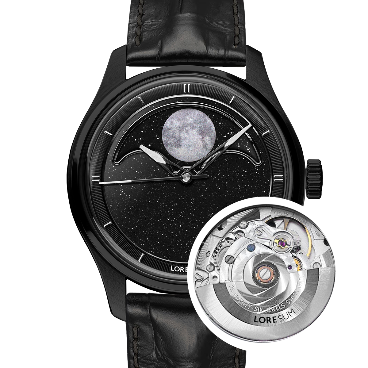 LS04 - All Black - SW200-1 – Loresum Watches